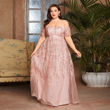 Plus Size Women Sexy Off-Shoulder Evening Dress for Bridesmaids