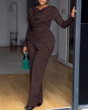 Women's Fashion Spring Straight Leg Long Sleeve Jumpsuit
