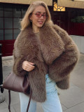 Autumn Winter Women's Faux Fur Short Coat