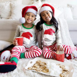 Christmas Family Santa Print Matching Long Sleeve Pajama Plaid Homewear Set