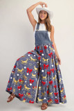 Autumn Winter Women's Christmas Printed Strappy Jumpsuit