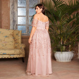 Plus Size Women Sexy Off-Shoulder Evening Dress for Bridesmaids