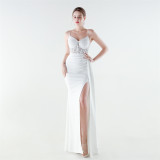 Women Beaded Lace Formal Party Evening Dress