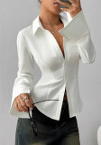 Women Long-Sleeved Solid Shirt