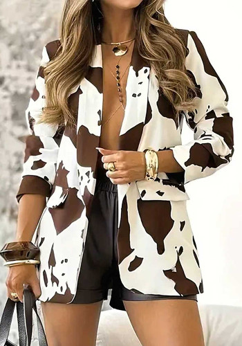 Spring Autumn Women's Turndown Collar Long Sleeve Loose Slim Fit Fashion Career Chic Coat
