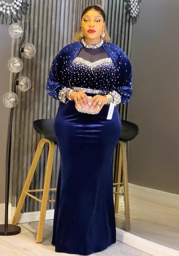 Plus Size Women African Mermaid Dress