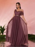 Women Off-Shoulder Maxi Evening Dress