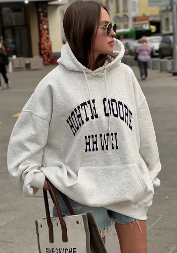 Women American Casual Letter Print Autumn/Winter Top