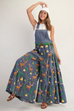 Autumn Winter Women's Christmas Printed Strappy Jumpsuit