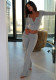 Women Autumn/Winter Square Neck Button Solid Top and Bell Bottom Pant Two-Piece Set