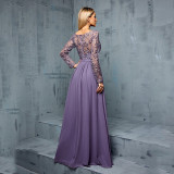 Women Chiffon Long-Sleeved Casual Party Evening Dress