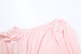Women Autumn/Winter Sexy Ribbon Pleated Solid Maxi Dress