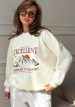 Women Autumn American Printed Round Neck Top Women Autumn American Printed Round Neck Top