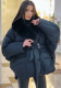 Women Autumn/Winter Long-Sleeve Detachable Fur Collar Patchwork Tie-Up Jacket