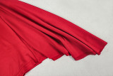 Women Pleated Solid Sexy Halter Neck V-Neck Sleeveless Dress