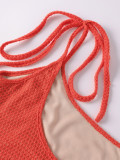 Women's Holidays Beach Knit Strap Sexy Low Back Ruffled Mermaid Dress