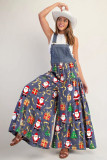 Autumn Winter Women's Christmas Printed Strappy Jumpsuit