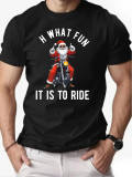 Christmas Men's Fashion Short Sleeve  Print Family Basic Top T-Shirt