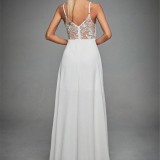 Women's V-Neck Strap Lace Low Back Formal Party Bridesmaid Evening Gown