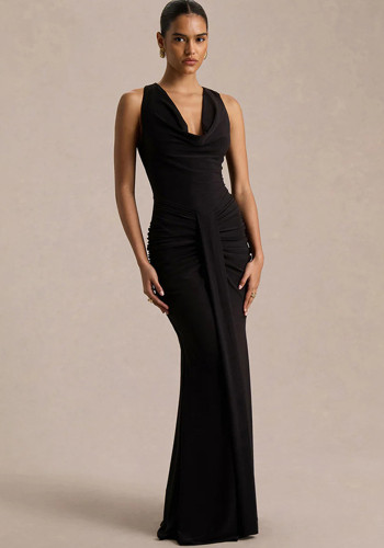 American Women's Sexy V-Neck Slim Fit Chic Evening Gown