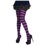 Women's Party Costume Prop Striped Halloween Christmas Tights Sheer Stockings