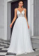 Women's Sexy Strap V-neck Lace Chic Wedding Dress Ball Evening Gown