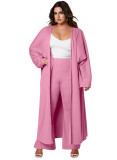 Women's Autumn/Winter Loose Casual Pants Long Coat Fashion Set