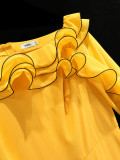 Women's Fashion Off-Shoulder Chiffon Ruffle Slim Waist A-Line Pleated Maxi Formal Party Dress