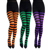 Women's Party Costume Prop Striped Halloween Christmas Tights Sheer Stockings