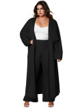 Women's Autumn/Winter Loose Casual Pants Long Coat Fashion Set