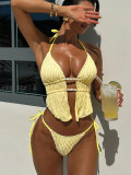 Women's Halter Neck Lace-Up Sexy Two-Piece Bikini Swimsuit