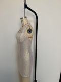 Women's Halter Neck Sequin Fashion Mini Dress