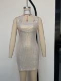 Women's Halter Neck Sequin Fashion Mini Dress