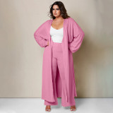 Women's Autumn/Winter Loose Casual Pants Long Coat Fashion Set