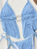 Women's Halter Neck Lace-Up Sexy Two-Piece Bikini Swimsuit