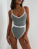 Women's Beach Holidays Fashion Color-Block Sexy One-Piece Swimsuit