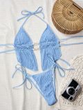 Women's Halter Neck Lace-Up Sexy Two-Piece Bikini Swimsuit