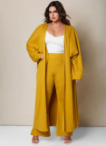 Women's Autumn/Winter Loose Casual Pants Long Coat Fashion Set