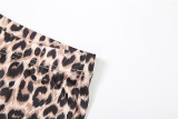 Women Autumn/Winter Hooded Leopard Print Letter Print Long-Sleeve Top and Pants Two-Piece Set