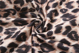 Women Autumn/Winter Hooded Leopard Print Letter Print Long-Sleeve Top and Pants Two-Piece Set