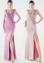 Women Mermaid Lace Formal Party Evening Dress with Slit