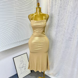 Summer Chic Low Back Deep V Slim Fit Long Dress