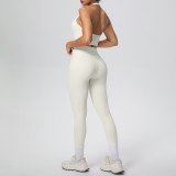 Solid Color Halter Neck Cropped Tank Pants Yoga Set