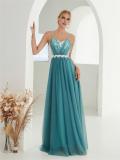 Mesh Lace Trim Contrast Strap Summer Elegant Evening Dress