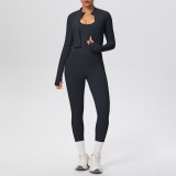 Tight-Fitting Drawstring Halter Neck Tank and Jogger Three-Piece Set