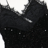 V-Neck Low Back Sexy Sequin Bodycon Women's Dress