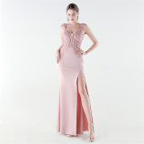 Women Mermaid Lace Formal Party Evening Dress with Slit