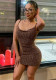 Beaded Fabric Low Back High-Stretch Strap Summer Dress