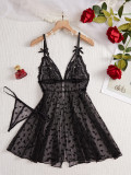 See-Through Lace Camisole and Panty Two-Piece Set
