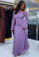 Women Autumn Slash Shoulder Long-Sleeve Printed Dress